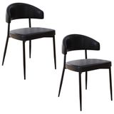 Cadeira De Jantar Estofada Kit 2 Chloe M25 Sintético Preto - Mpozenato