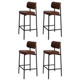 Banqueta Alta Bar Estofada Kit 4 Ella M25 Sintético Whisky - Mpozenato