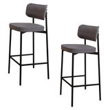 Banqueta Alta Bar Estofada Kit 2 Ella M25 Linho Cinza - Mpozenato