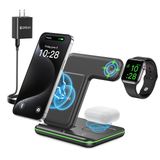 Carregador Sem Fio Waitiee 3 Em 1 Para Apple Watch, Airpods E Iphone