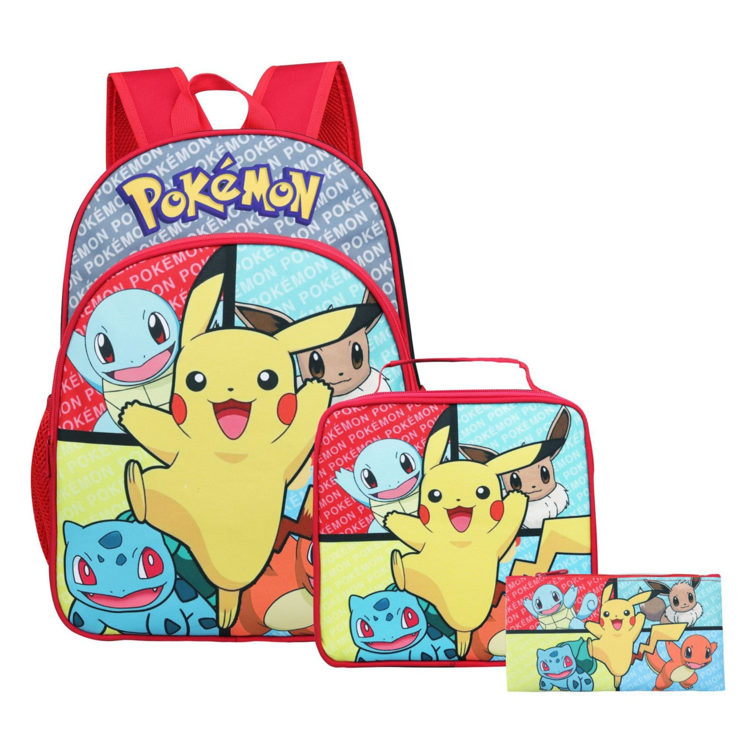 Conjunto De Mochilas, Mochila Infantil Pokémon, Lancheira