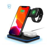 Carregador Sem Fio 3 Em 1 Para Dispositivos Iphone E Android