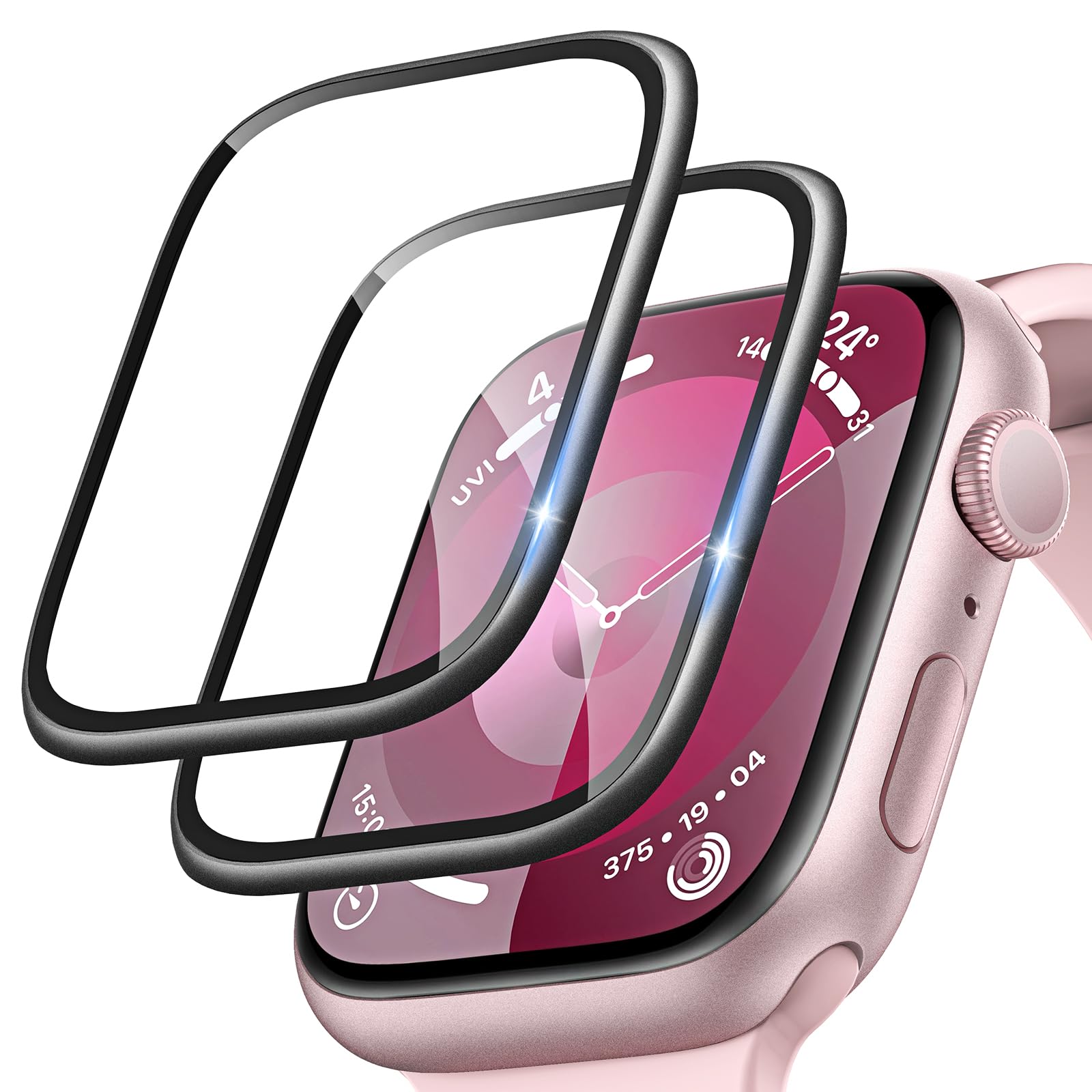 Protetor De Tela Tauri De Vidro Temperado Apple Watch 41 Mm, Pacote Com 2