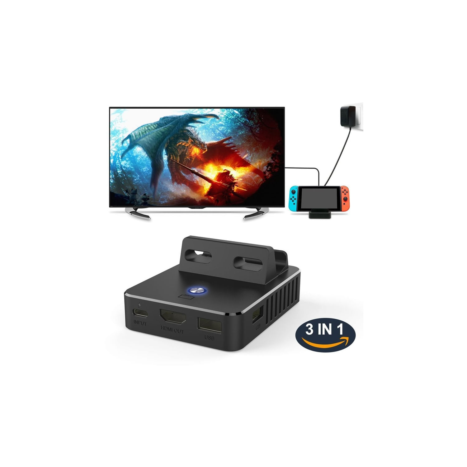 Base De Carregamento Hdmi Nintendo Switch Dock Tv
