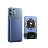 Carregador Sem Fio Magsafe 3 Em 1 5000mah Para Iphone Azul