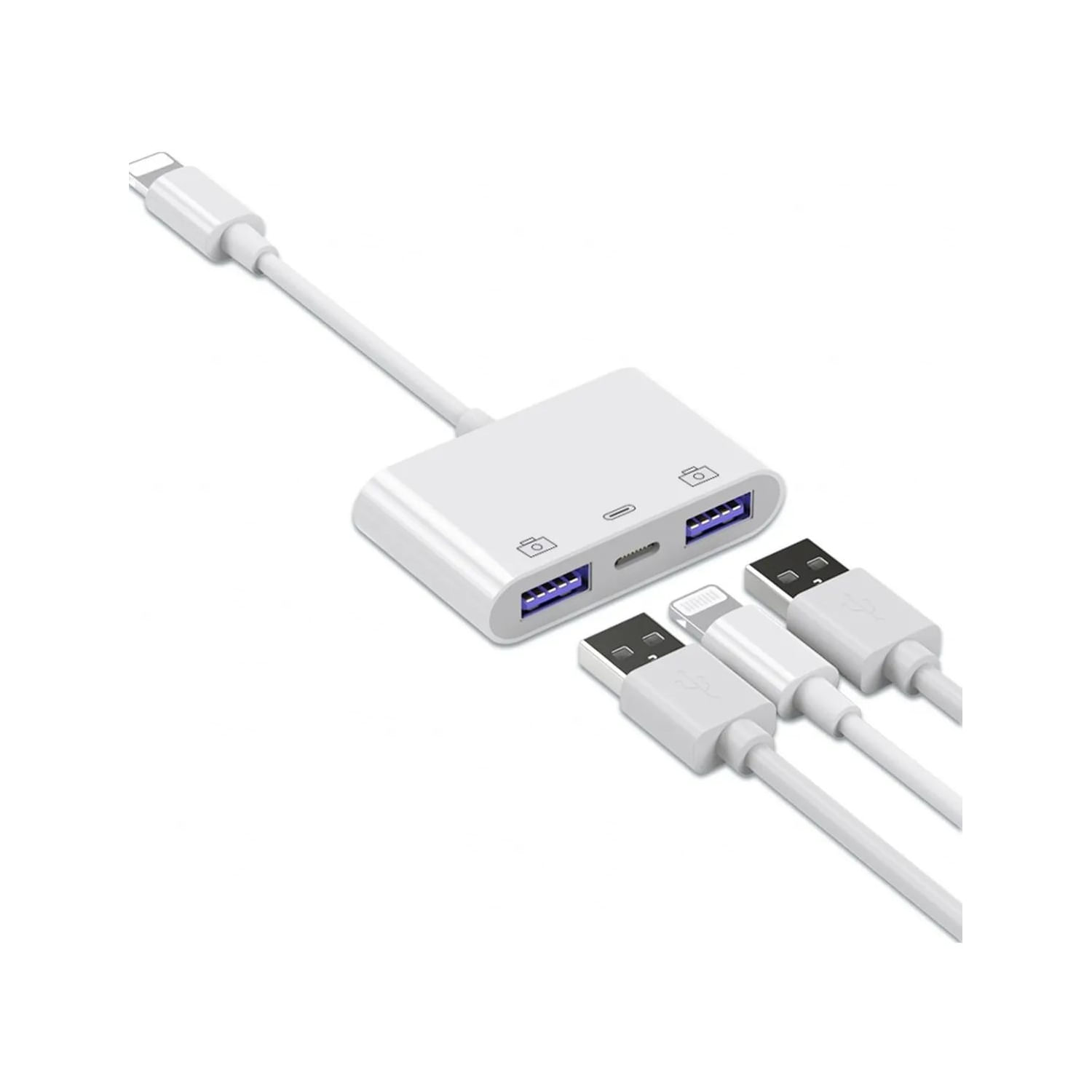 Adaptador Lightning Para Usb 3 Em 1 Para Iphone E Ipad