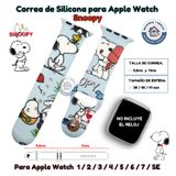 Pulseira Para Apple Watch Snoopy 38-40-41 Mm Em Gel De Silicone