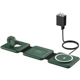 Carregador Sem Fio Iseyyox 3 Em 1 Para Iphone Com Suporte Dobrável
