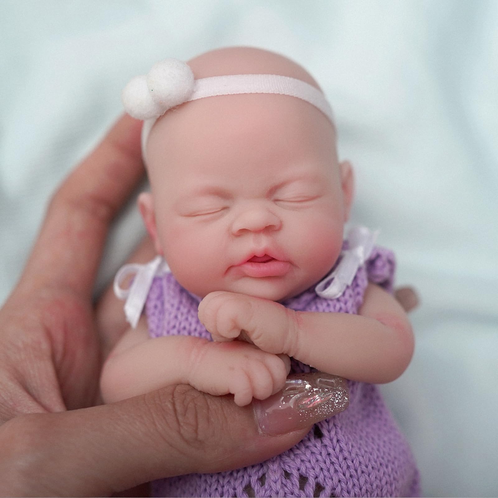 Boneca Miniatura Reborn Myrebaby, 7 Polegadas De Silicone, Corpo Inteiro