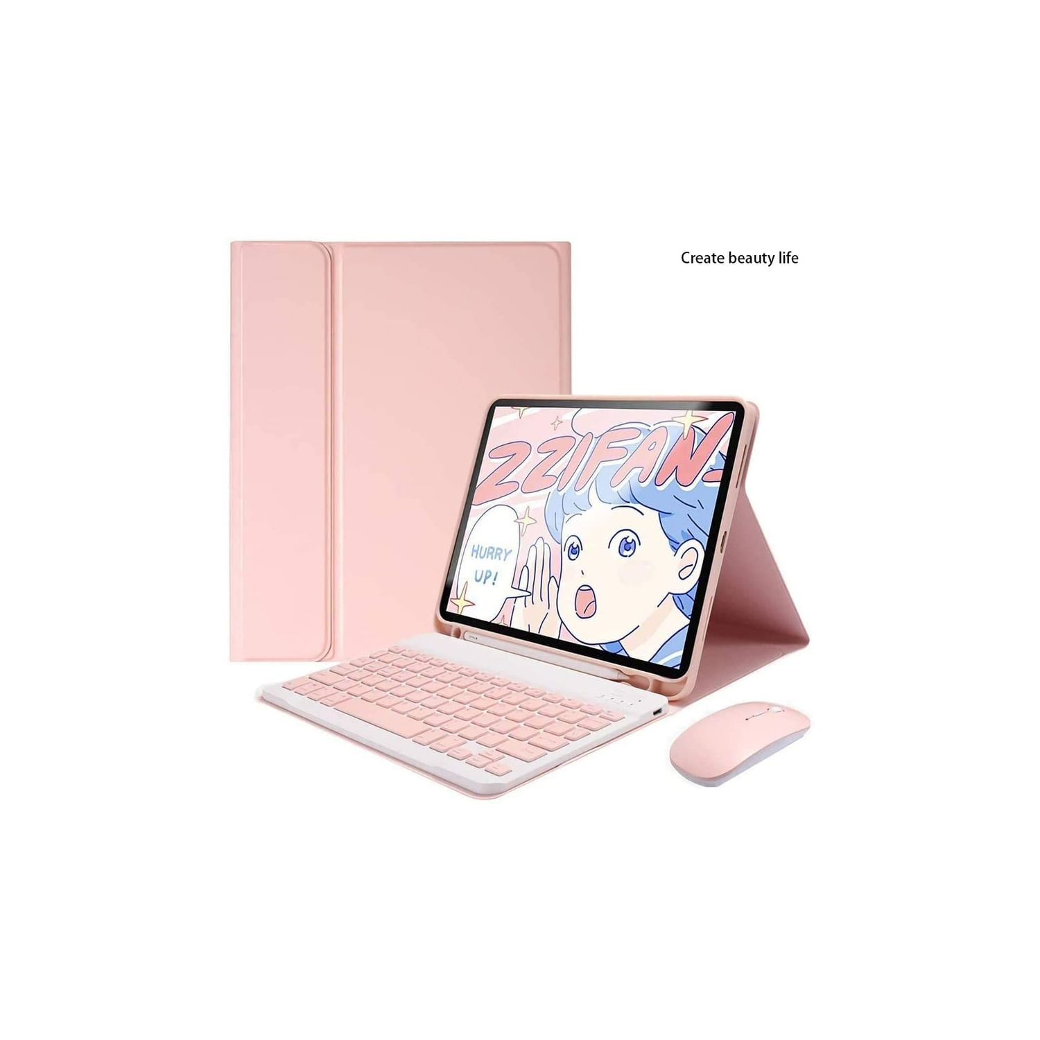 Capa Com Teclado E Mouse Para Ipad 9.7/10.2 7º/8º/9º G