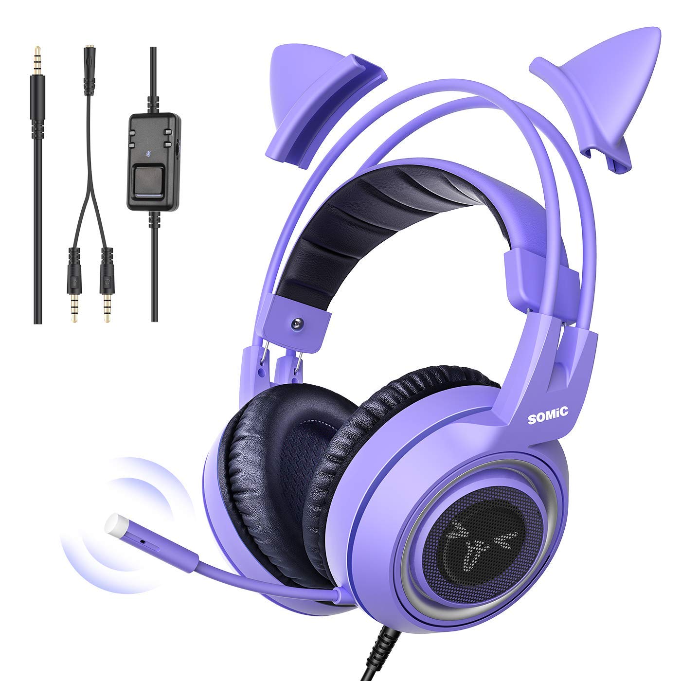 Fone De Ouvido Para Jogos Somic G951s Roxo Com Microfone Para Ps4, Ps5, Xbox One