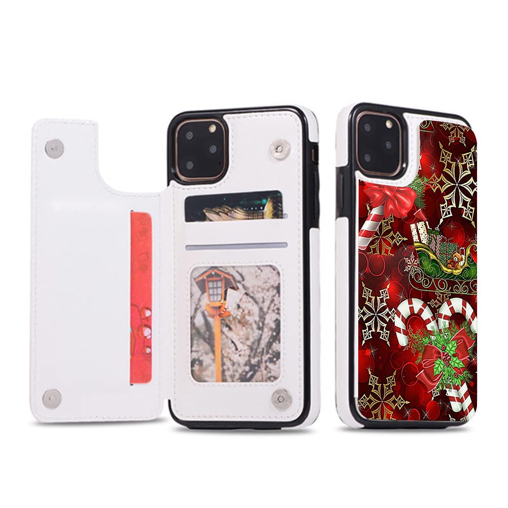 Capa Para Celular Sinqerisht Christmas Flip Leather Wallet Iphone 16