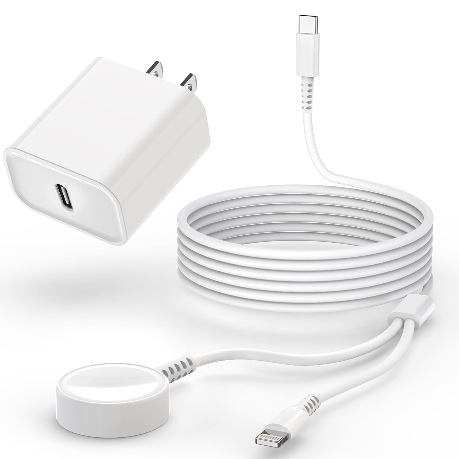 Carregador Magnético Usb C 2 Em 1 Para Apple Watch E Iphone 20w