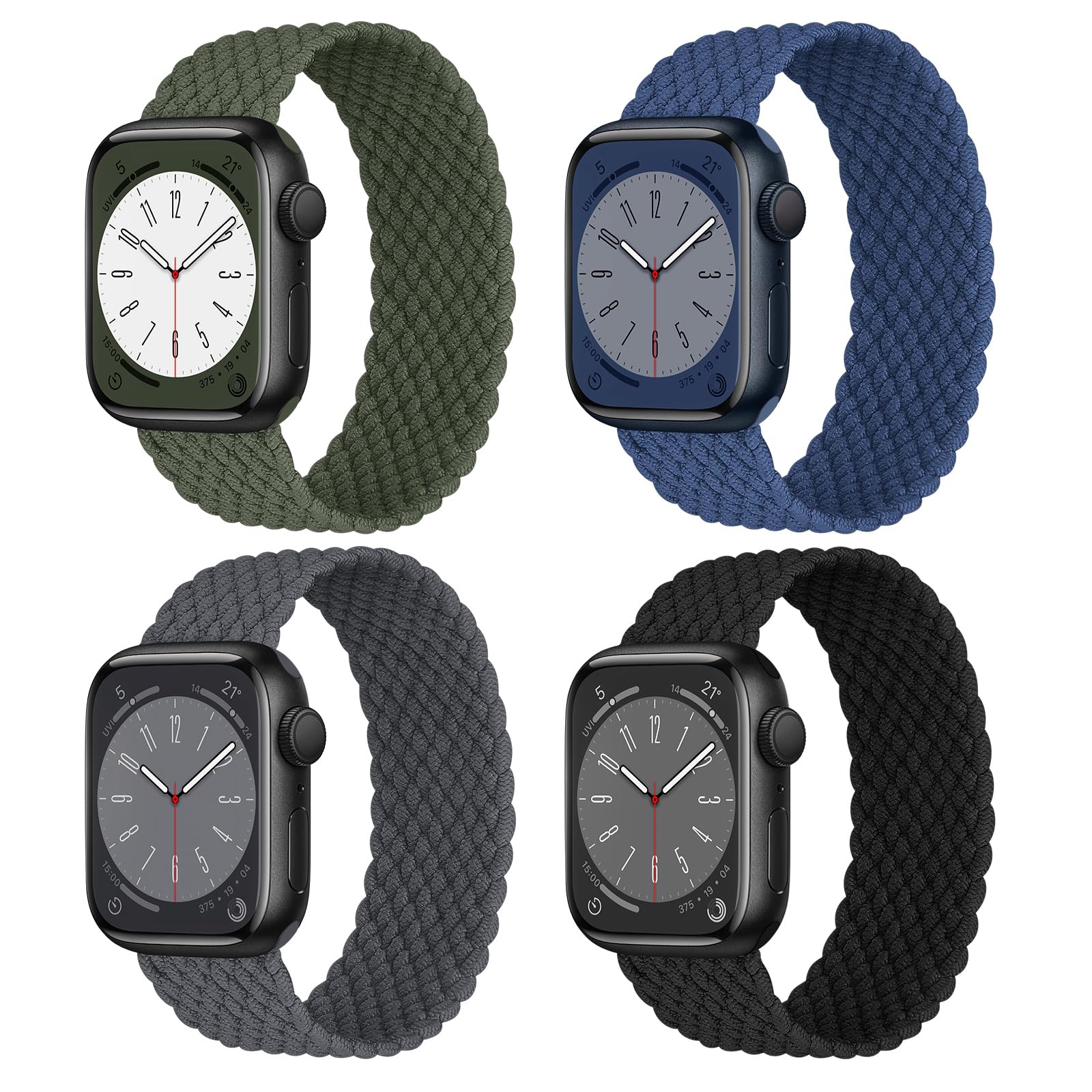 Pulseira De Relógio Honeystraper Stretchy Braided Solo Loop 49 Mm