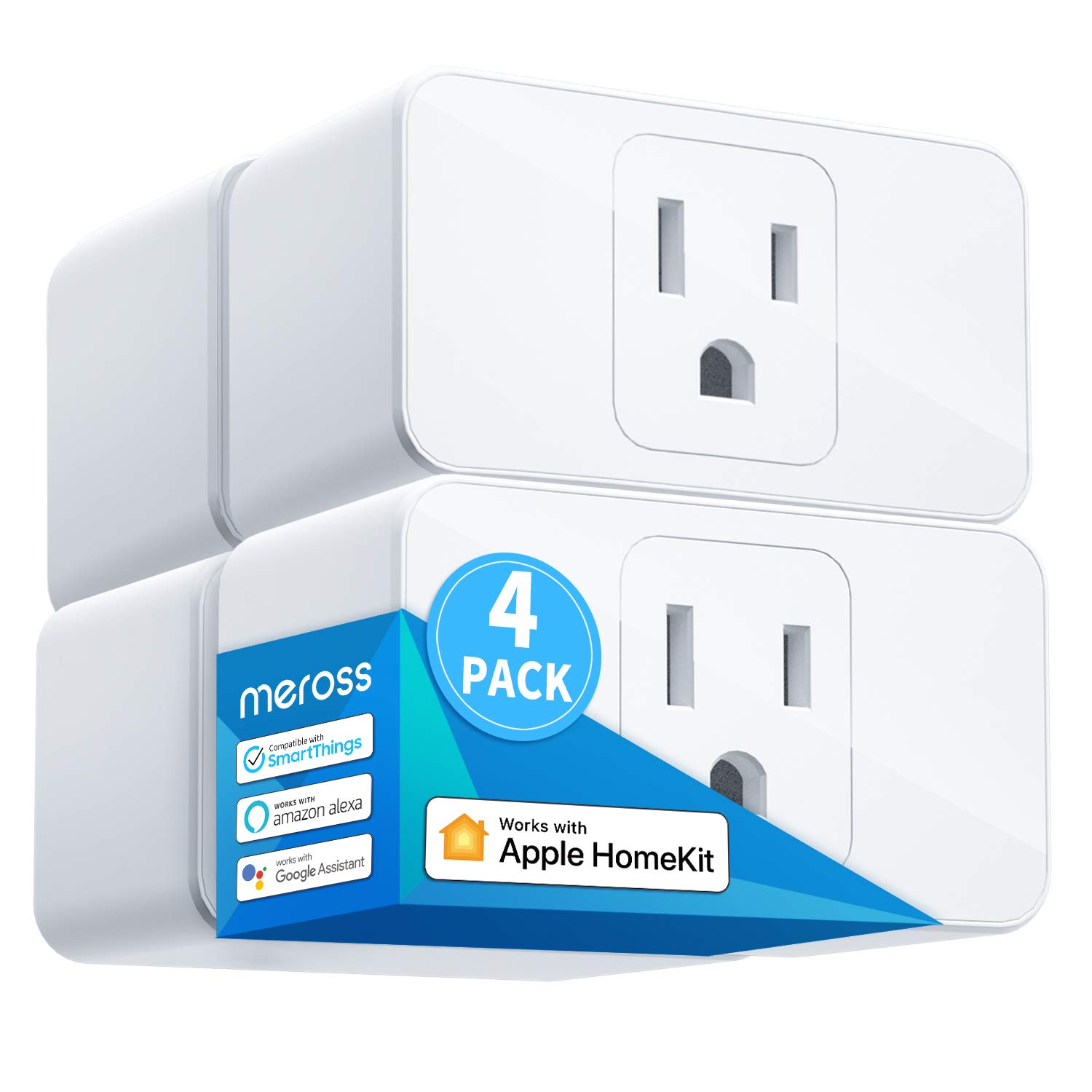 Conector Inteligente Meross Mini 15a Wifi Apple Homekit Alexa Google 4k Pk