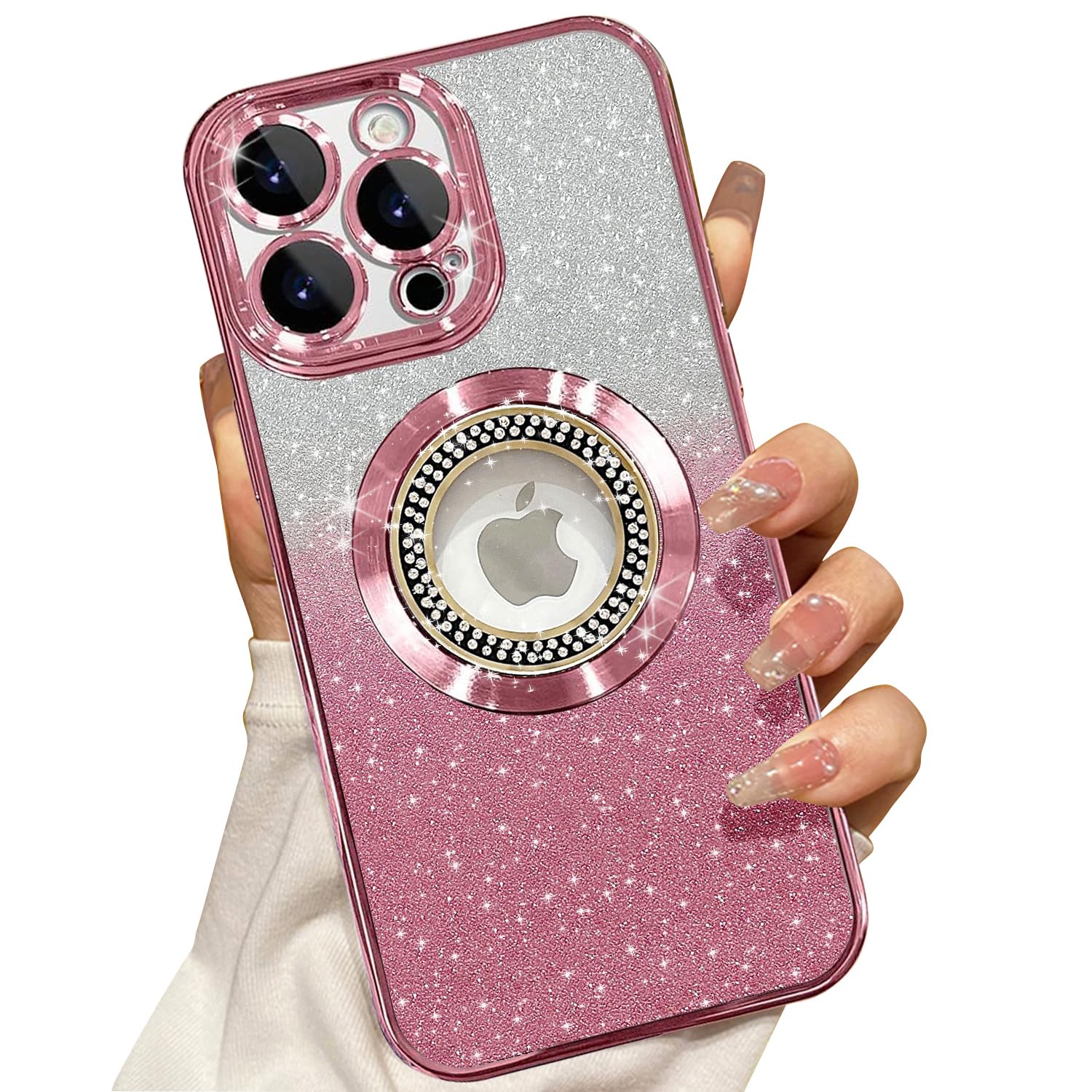 Capa De Celular Misscase Para Iphone 16 Pro Magnetic Glitter Pink