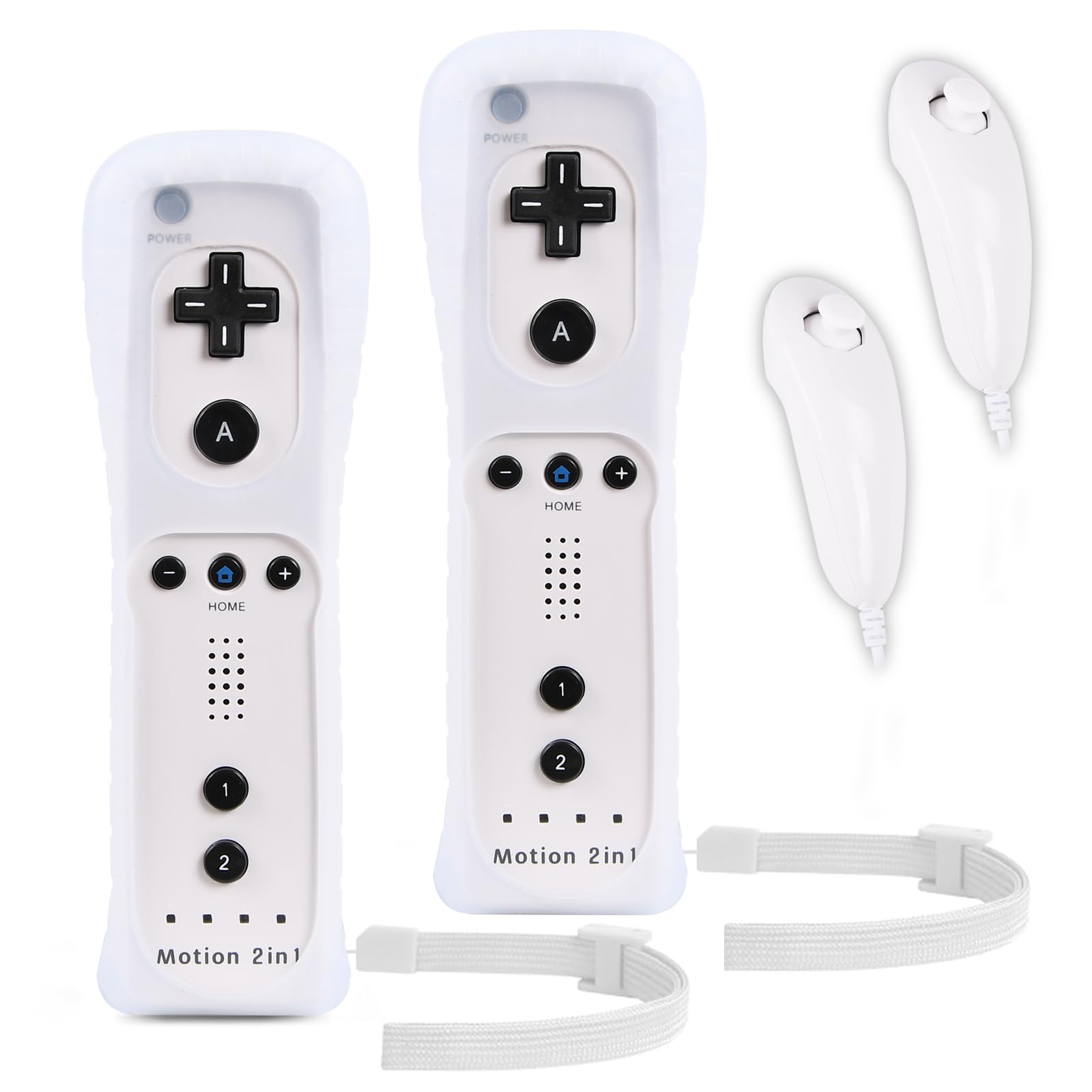 Pacotes De 2 Controladores Wii Motion Plus Com Nunchucks Para Wii/wii U