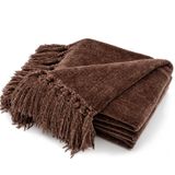 Cobertor Recyco Soft Cozy Chenille Com Franja Marrom