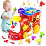 Brinquedo Musical Train Hsneoi Para Bebês De 6 A 18 Meses Com Blocos