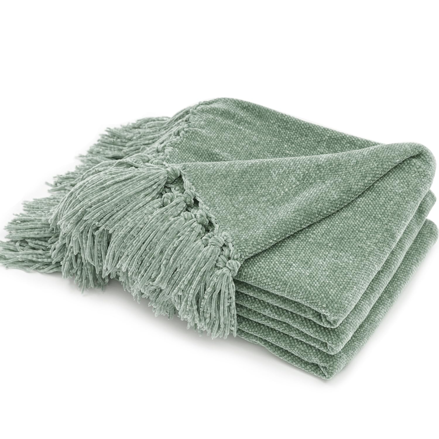 Cobertor Evergrace Soft Chenille Para Sofá Verde Sálvia