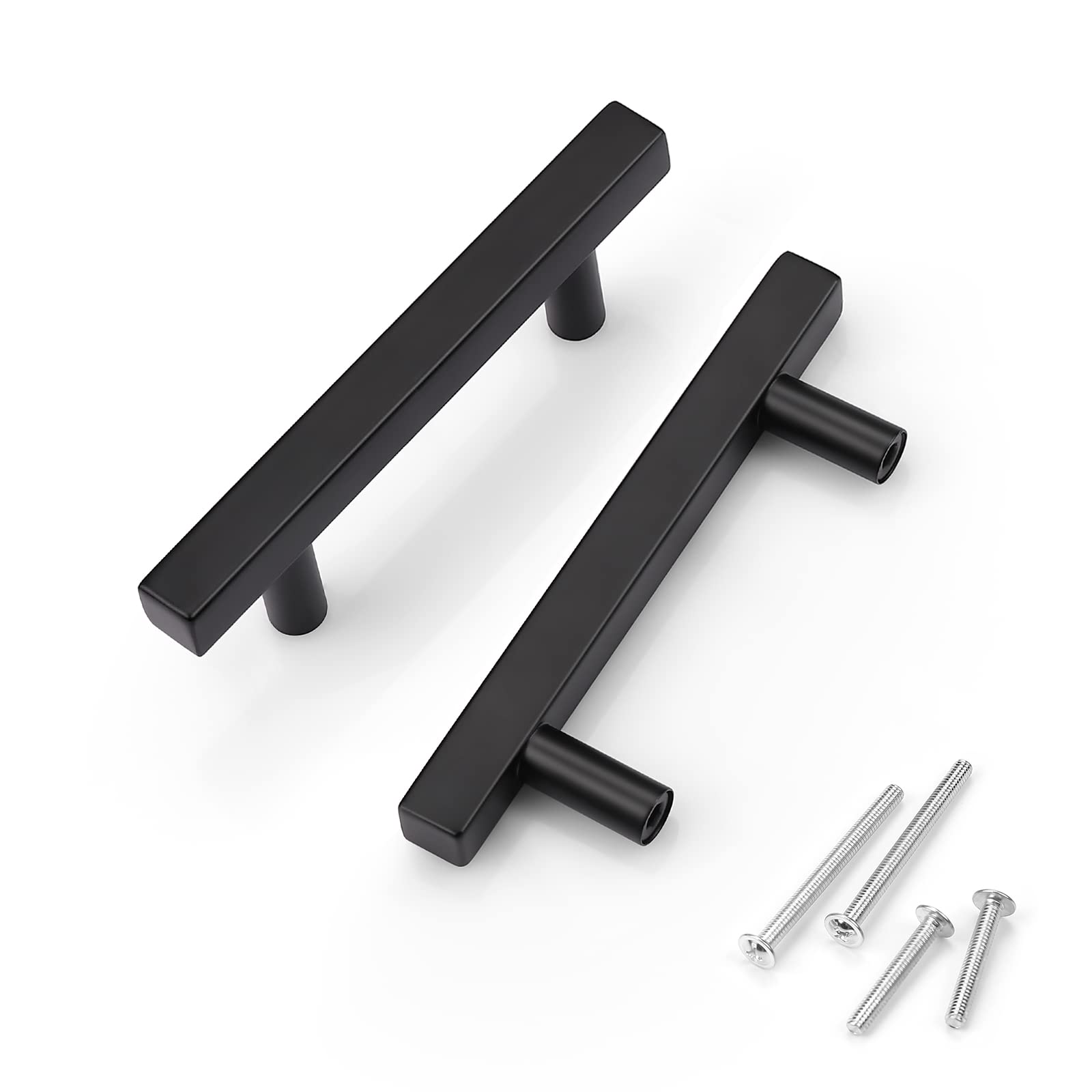 Cabinet Pulls Knobwell Em Aço Inoxidável Preto De 76 Mm, Pacote 20