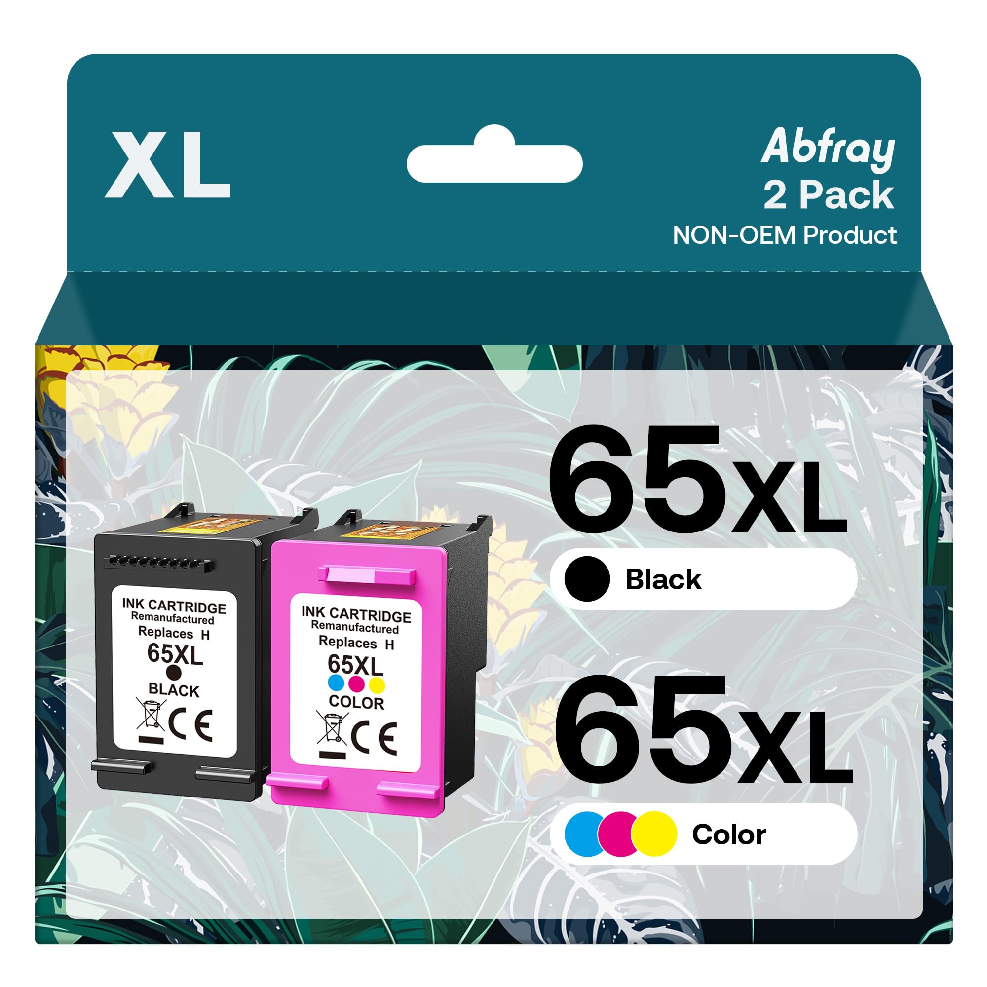 Cartucho De Tinta Abfray Remanufactured Hp 65xl Preto E Colorido