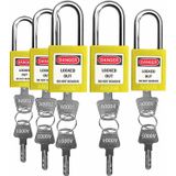 Cadeado De Segurança Safby Lockout Tagout Lock - 5 Amarelo