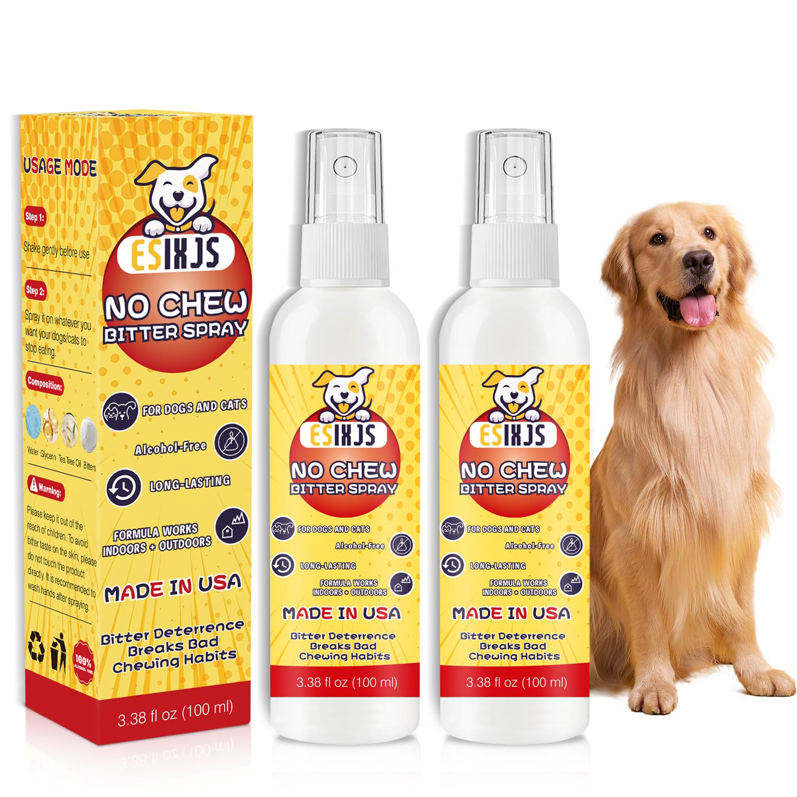 Spray Dissuasor Para Mastigar Esixjs Bitter Apple Para Cães E Cachorros