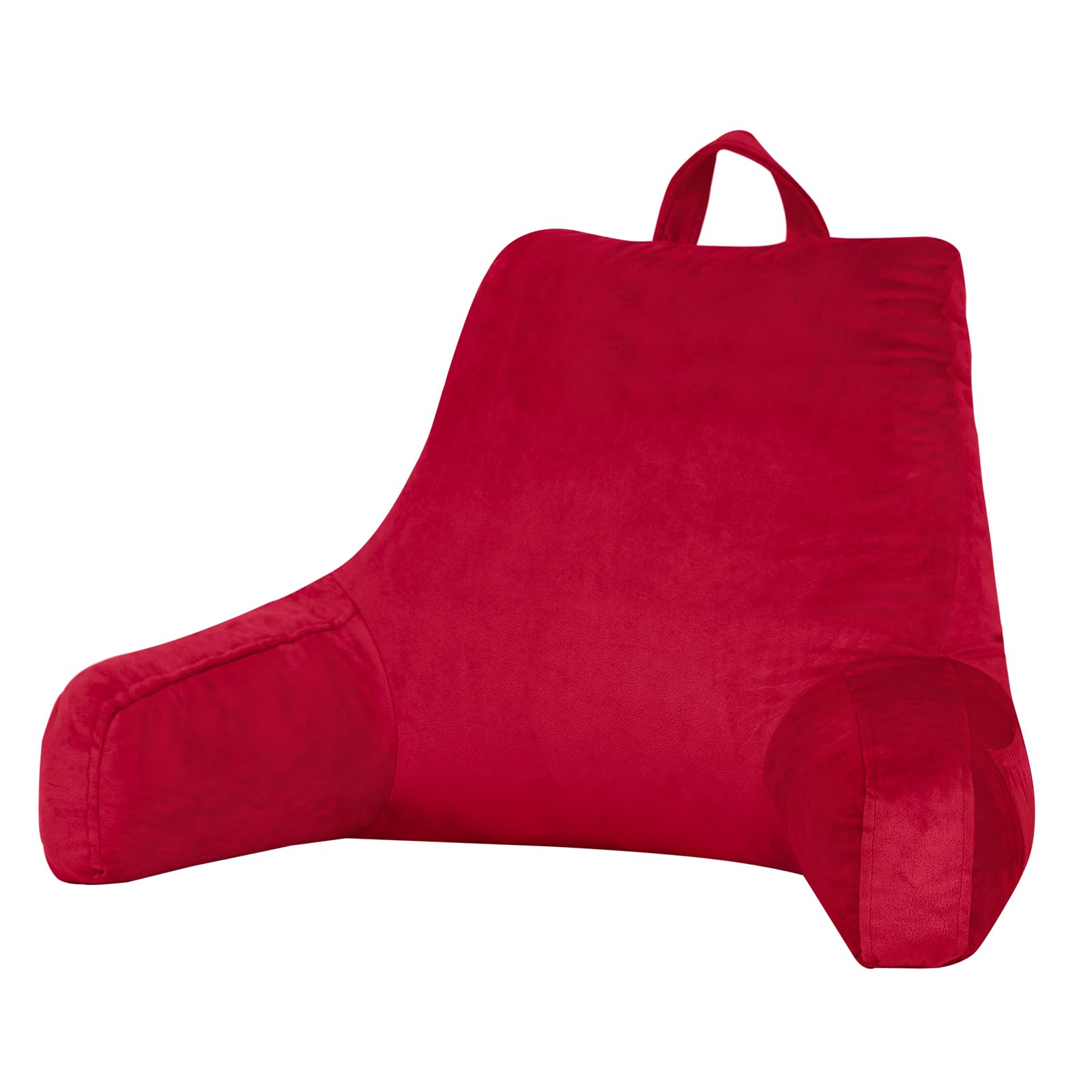 Almofada De Leitura De Luxo Com Braços, Travesseiro Traseiro De 18 X 15 Cm, Vermelha