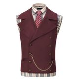 Colete Ceehuteey Suede, Peitos Duplos, Padrinhos De Casamento Para Homens