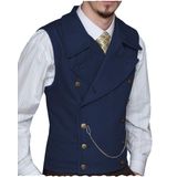 Colete Masculino Ceehuteey, Camurça, Peito Duplo, Casamento