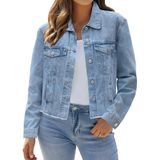 Jaqueta Lookbookstore Jean Azul Claro Para Mulheres Tamanho L 2024