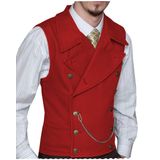Colete Ceehuteey Suede, Peito Duplo, Padrinhos De Casamento, Vermelho