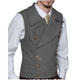 Colete Ceehuteey Suede, Peito Duplo, Padrinhos De Casamento, Cinza, Gg