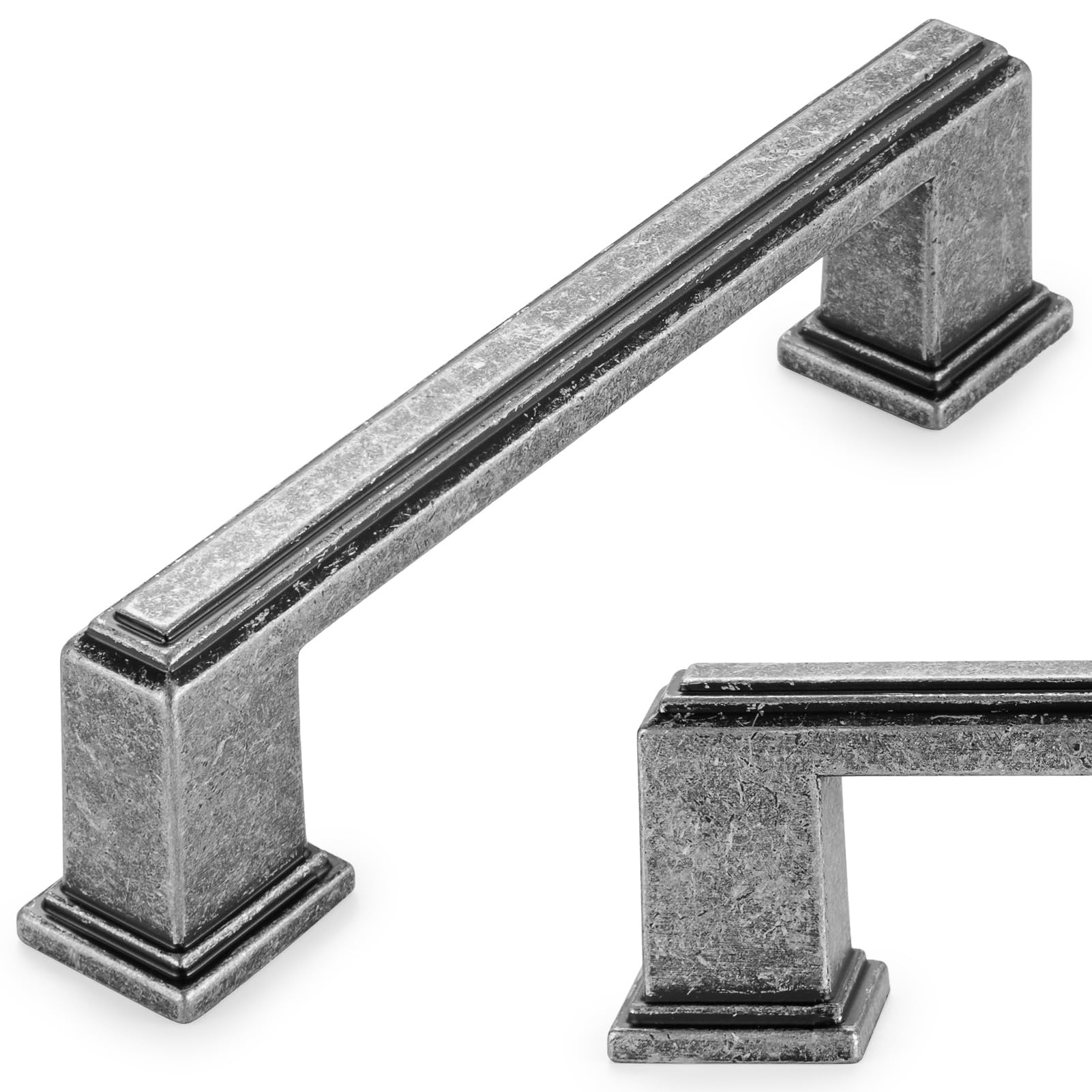 Cabinet Pull Handle Koofizo Stepped Bar Vintage Iron, Pacote Com 10