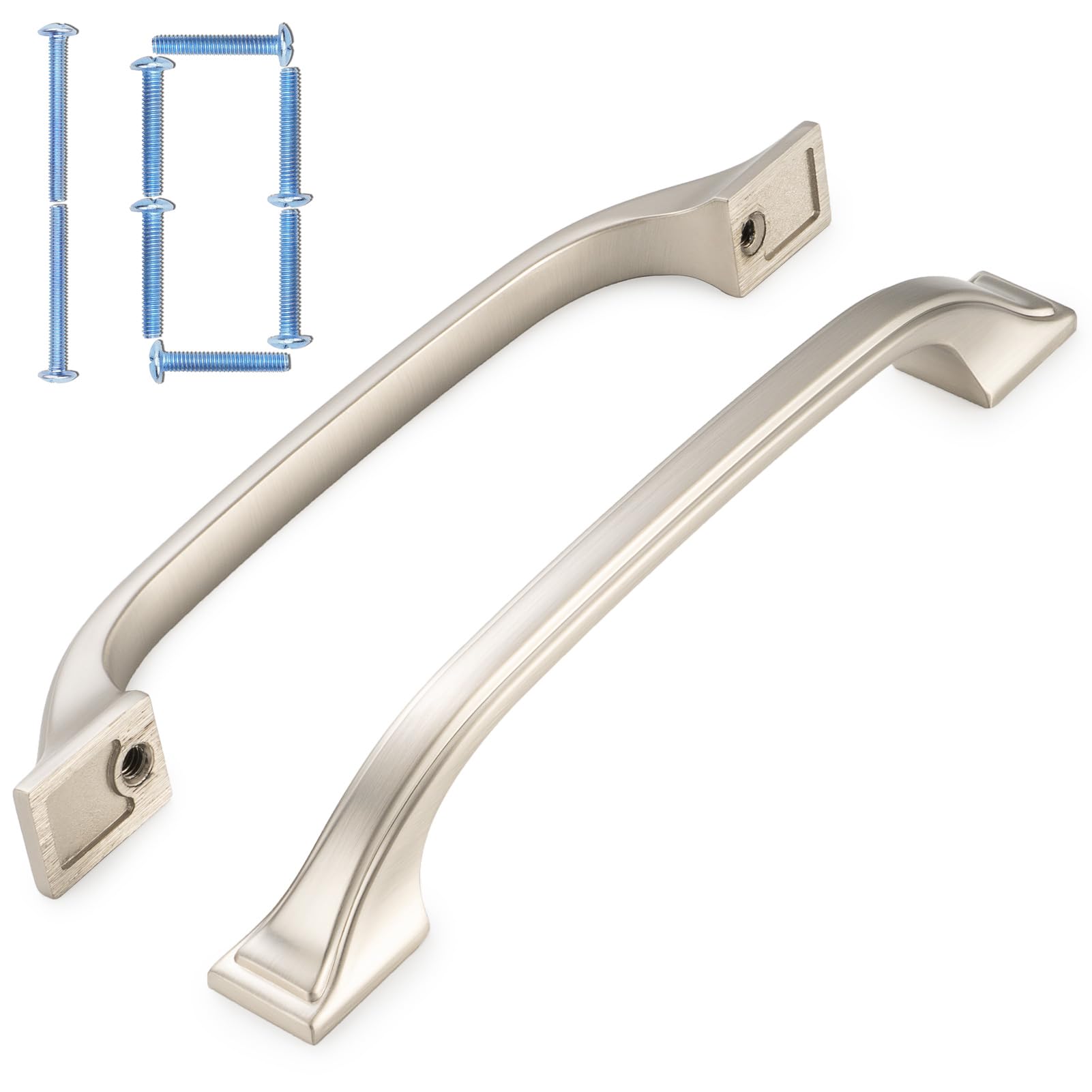 Cabinet Bow Pull Handle Koofizo Square Foot Brushed Nickel