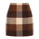 Saia Feminina Kinghua, Xadrez De Lã, Mini, Outono E Inverno, Cintura Alta