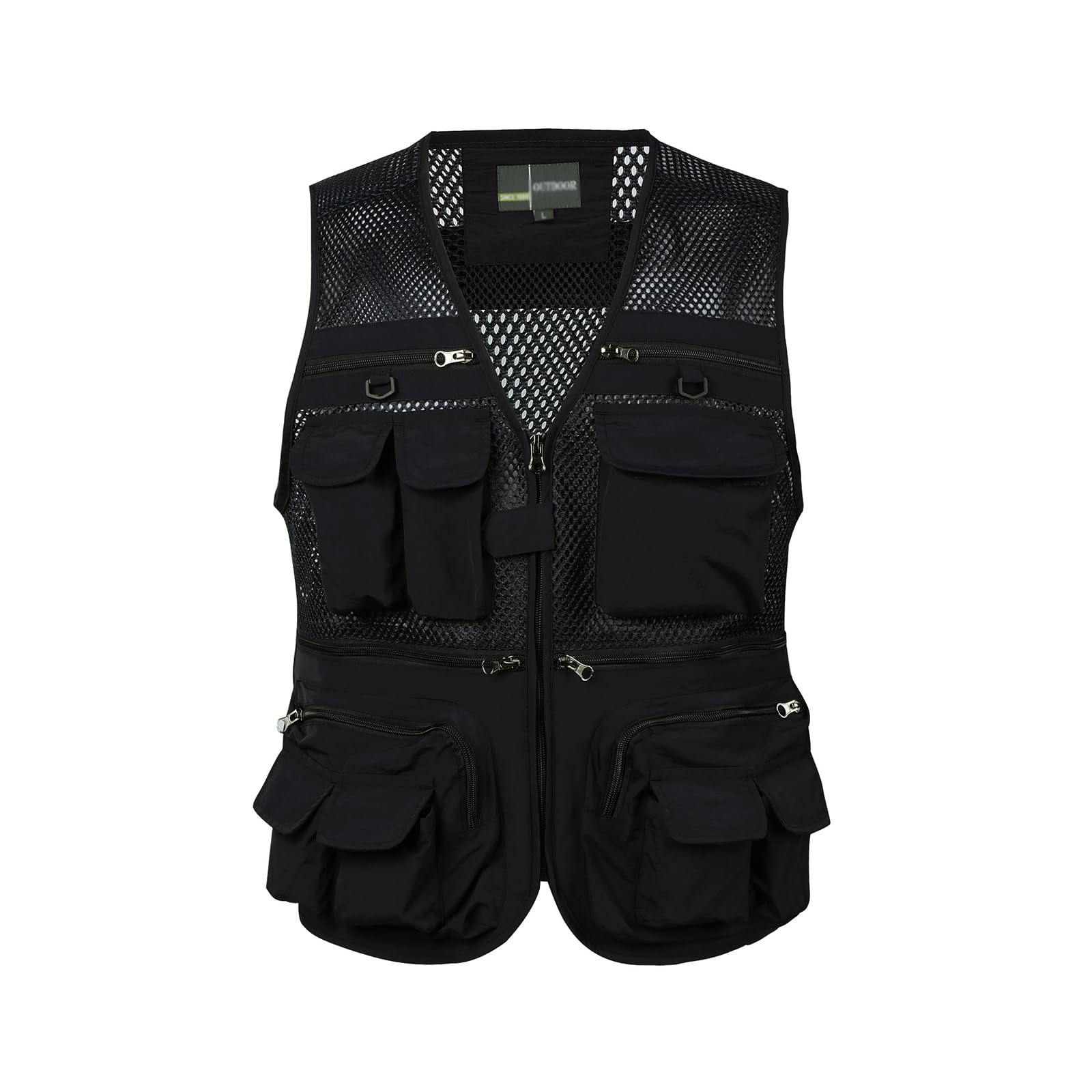 Vest Spanye Work Utility Outdoor Para Homens, Preto, Tamanho Xxl
