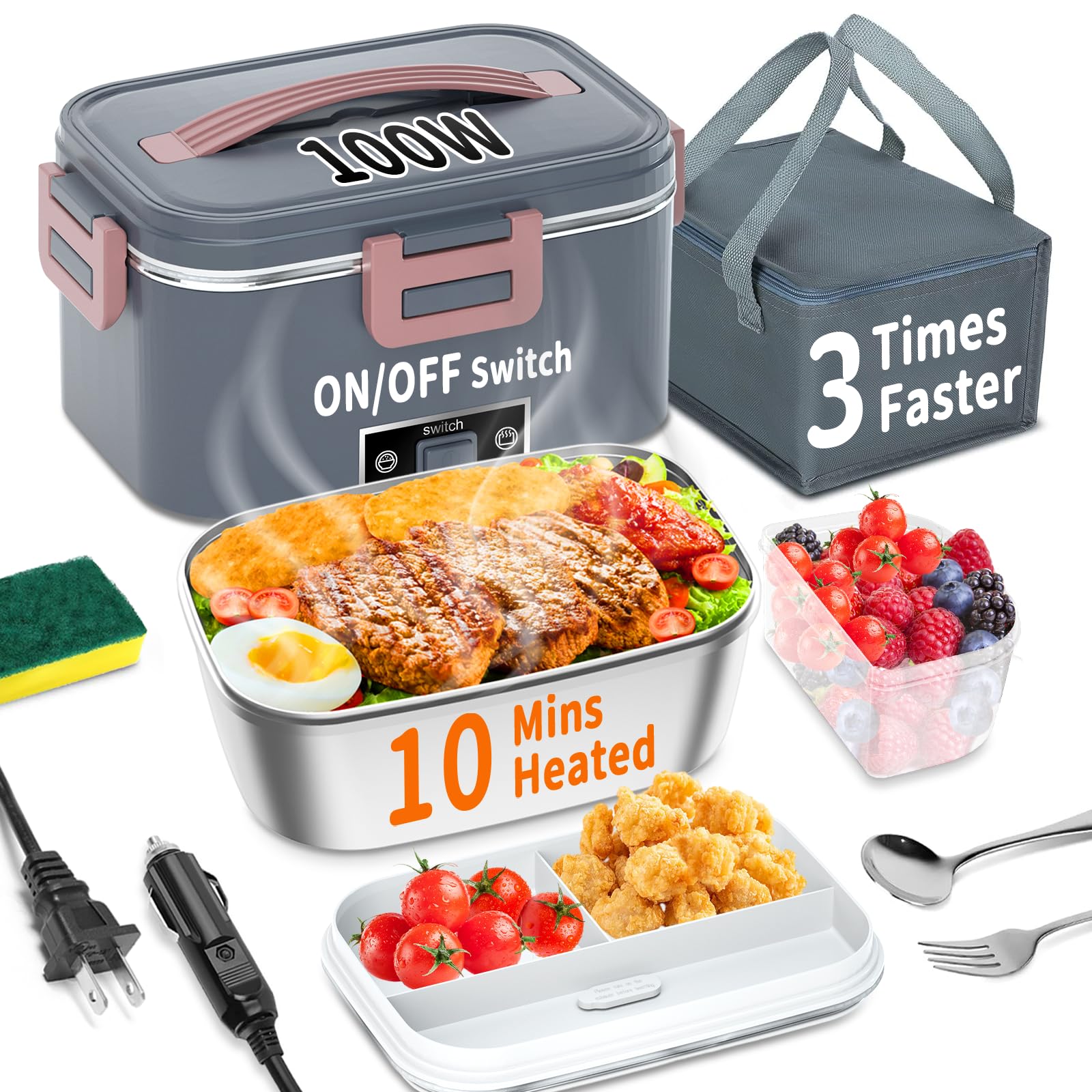 Lancheira Aquecida Ifenrol Electric 1.8l 100w 3 Em 1 Para Adultos