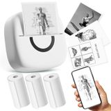 Impressora Térmica De Adesivos Cabaro Mini Com 3 Rolos De Papel Bluetooth