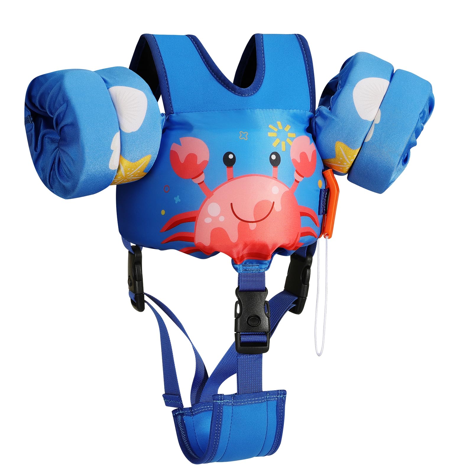 Colete De Natação Infantil Moko 6-9-14 Kg Arm Floaties Blue &amp; Crab