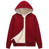 Jaqueta Feminina Com Capuz Pehmea, De Inverno, Quente, Forrada Em Sherpa, Vermelha