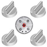 Botão De Fogão A Gás Turnegoo W10594481 Em Aço Inoxidável X5 Whirlpool