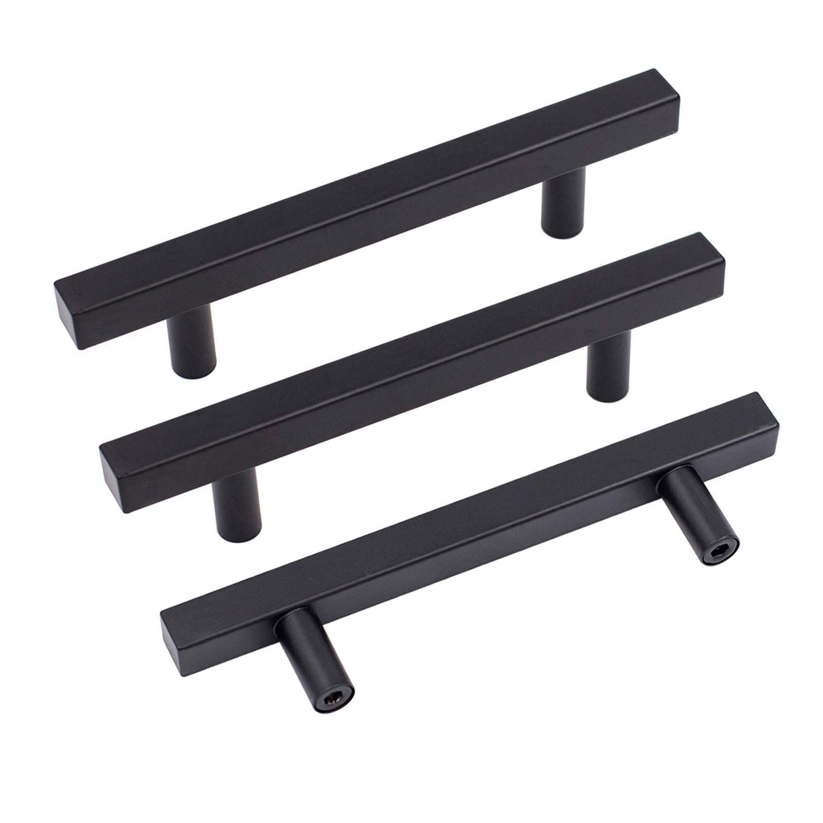 Cabinet Pulls Goldenwarm J22bk102 Em Aço Inoxidável Preto Fosco