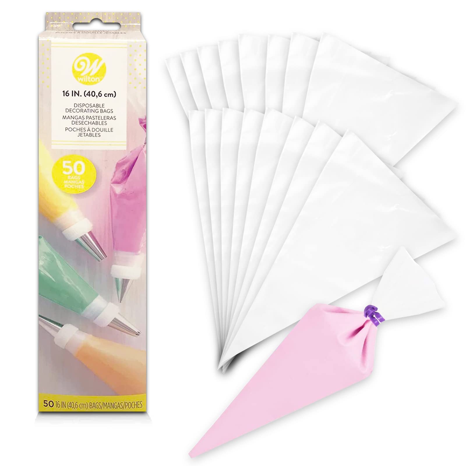 Sacos Descartáveis Para Decoração De Bolos Wilton 16cm (50 Unidades)