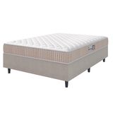 Cama Box Colchão Casal Espuma D33 New Millenium 138x188x57cm Branco / Bege Hellen - Suporta até 120kg por Pessoa