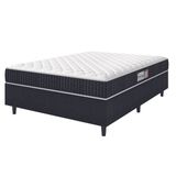 Cama Box Colchão Casal Espuma D33 New Millenium 138x188x57cm Preto / Branco Hellen - Suporta Até 120kg Por Pessoa