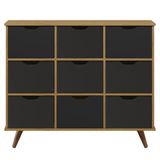 Nicho Organizador Retrô 9 Gavetas Freijó/preto - Qmovi