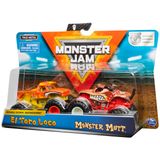 Pacote Duplo Monster Truck Monster Jam El Toro Loco Vs Monster Mutt 1:64