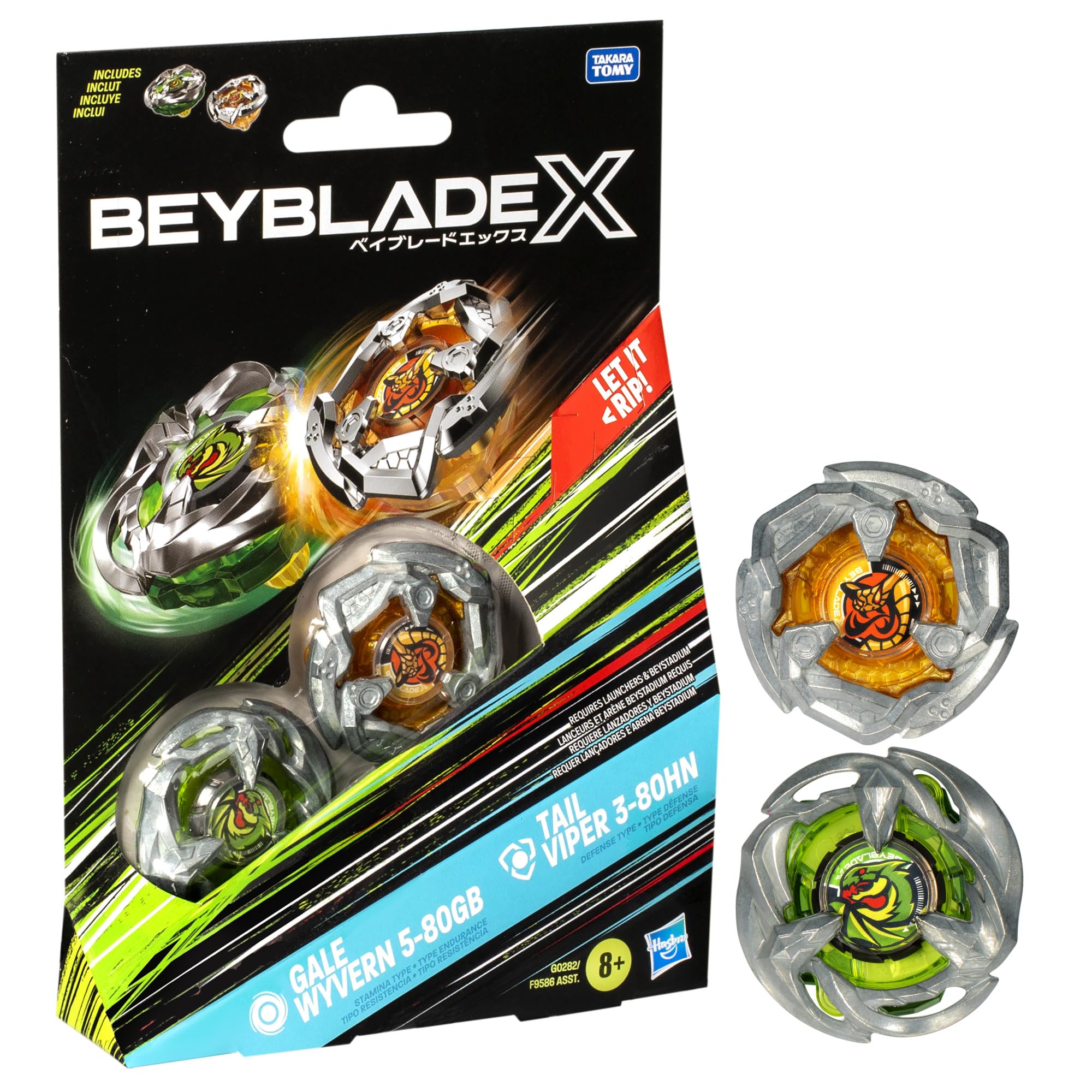 Conjunto De Pacote Duplo Beyblade Gale Wyvern 5-80gb E Tail Viper